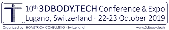 3DBODY.TECH 2019 - 10th International Conference on 3D Body Scanning and Processing Technologies, 22-23 October 2019, Lugano, Switzerland, Organized by Hometrica Consulting - Dr. Nicola D'Apuzzo, Switzerland