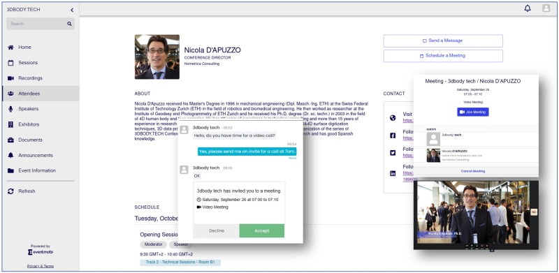 3DBODY.TECH Event Platform/App - click to enlarge