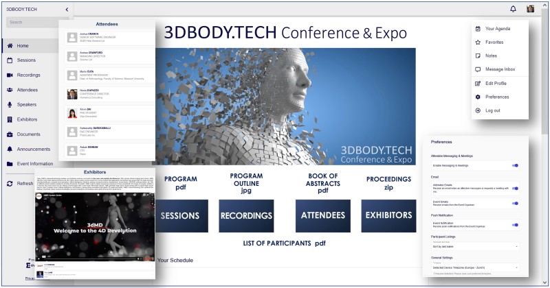 3DBODY.TECH Event Platform/App - click to enlarge